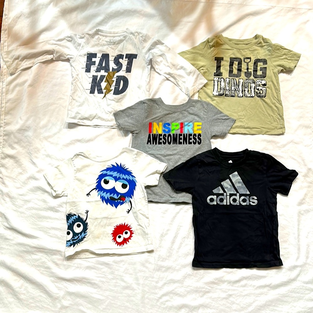 Five - Size 3T Cotton Boys T- Shirts - Slightly Worn